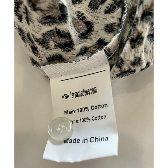 Lars Amadeus Button Up Shirt Women's Small Vintage Leopard Print Long Sleeve - Picture 7 of 8